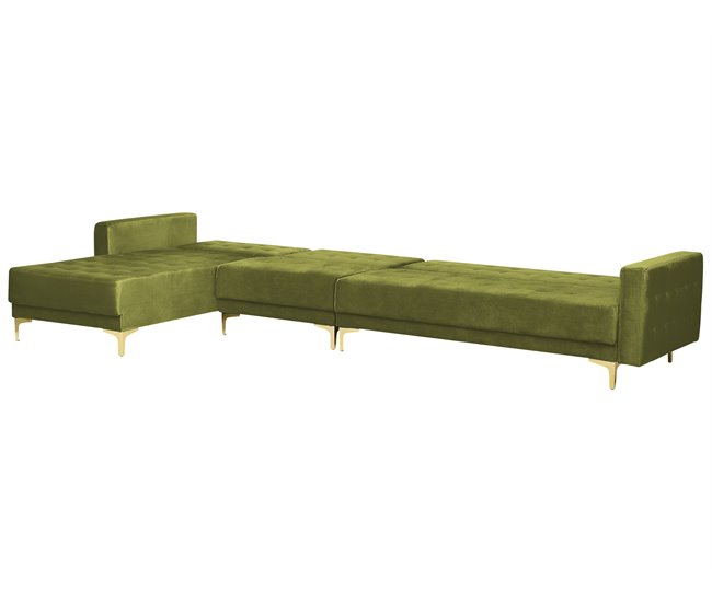 Beliani Sofá-cama Veludo ABERDEEN Verde