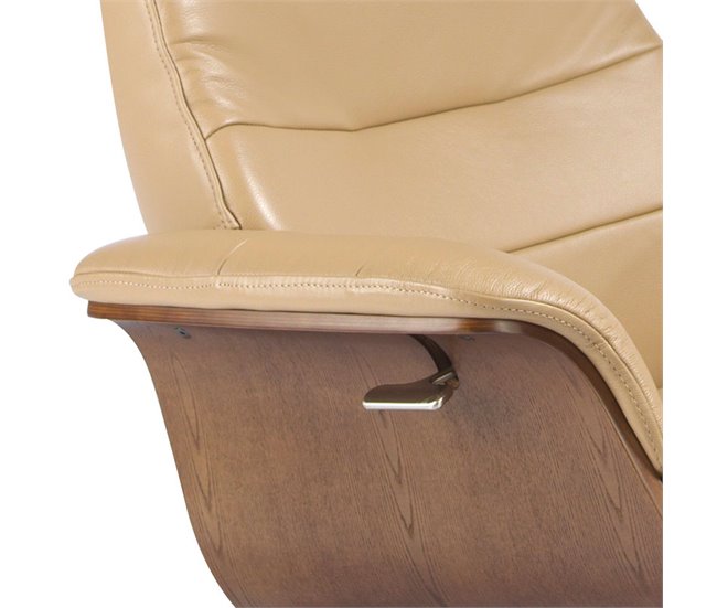 ANGEL CERDA Poltrona giratório reclinável em pele cor de areia Cinza