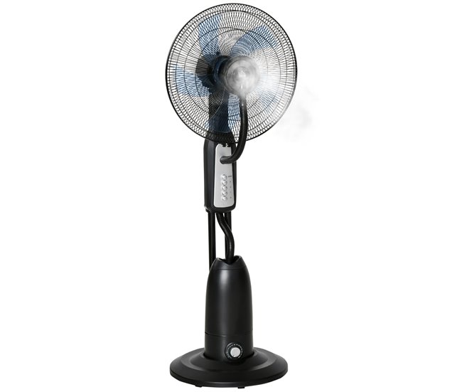 Ventoinha com Nebulizador Metal, AS, ABS e PE HOMCOM Preto