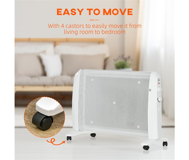 Aquecedor Elétrico HOMCOM 820-296V90WT Branco
