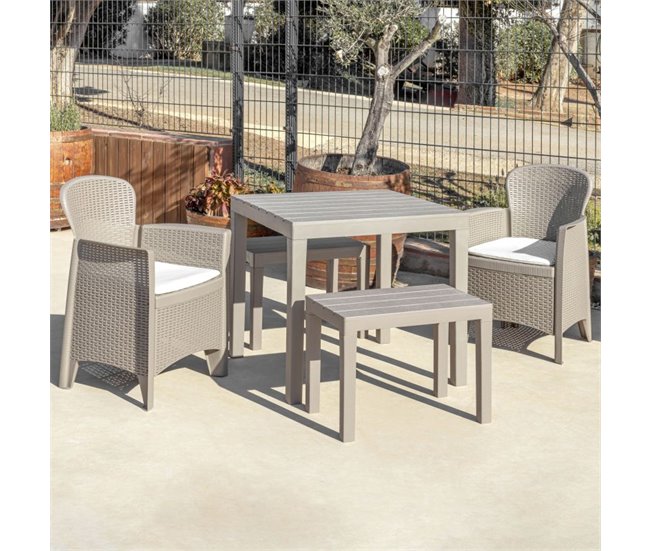 Banco de exterior Nailu 39x60 Castanho