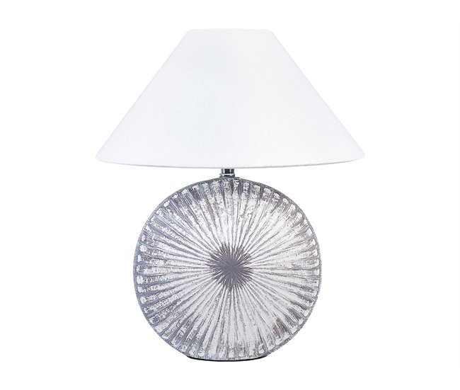 Beliani Candeeiro de mesa YUNA Branco/cinza