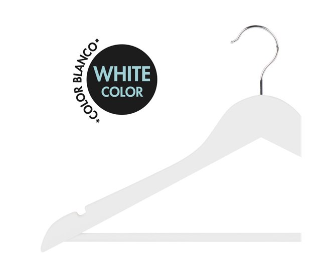 Max Home Pack de 10 cabides de madeira Branco