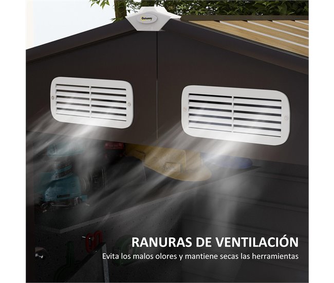 Abrigo de Ferramentas Aço galvanizado Outsunny Castanho