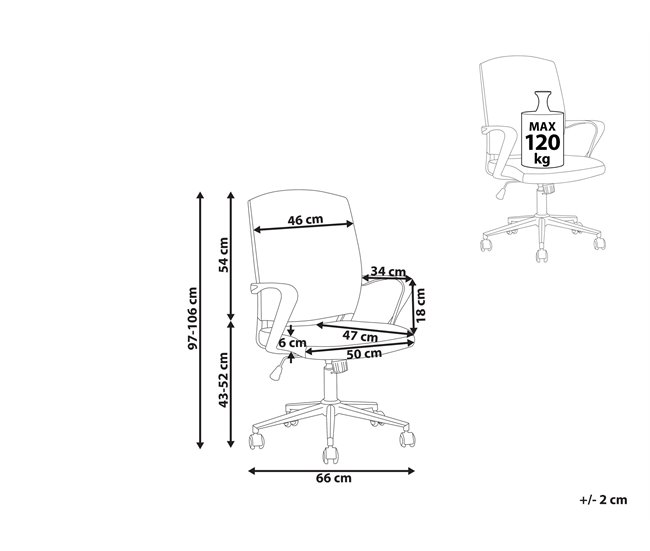 Beliani Silla de oficina BONNY Preto