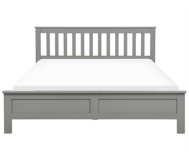 Beliani Cama com estrado Pinho MAYENNE 169x208 Castanho