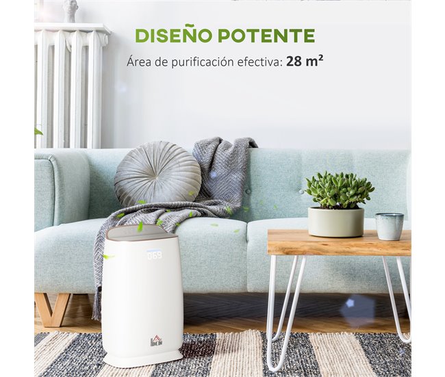 Purificador de Ar HOMCOM 823-032V90WT Branco