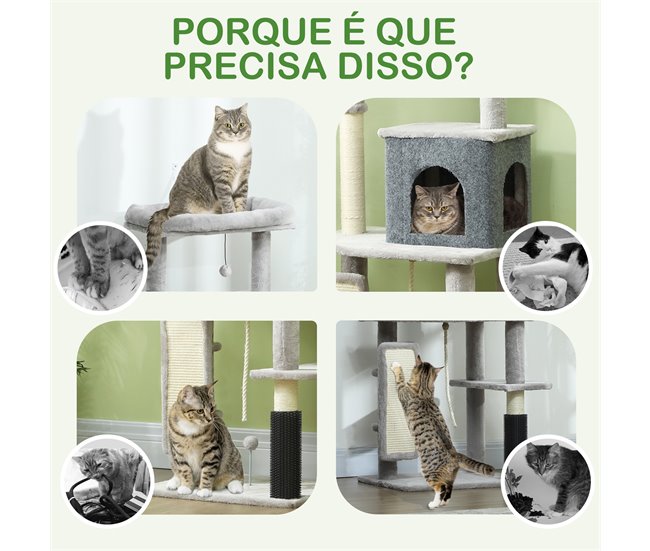 Arranhador para Gatos Melamina de Madeira e Sisal PawHut Cinza