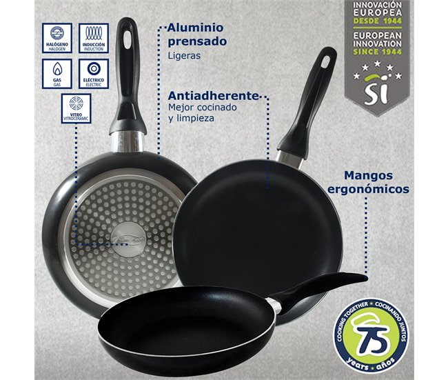 Defina três pãezas de jogo + bateria de cozinha 8 peças Multicor