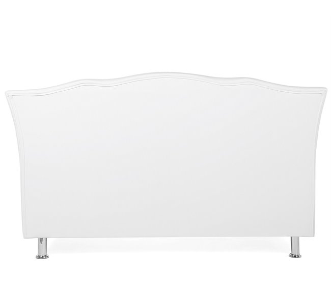Beliani Cama con almacenaje Piel sintética METZ 168x217 Branco