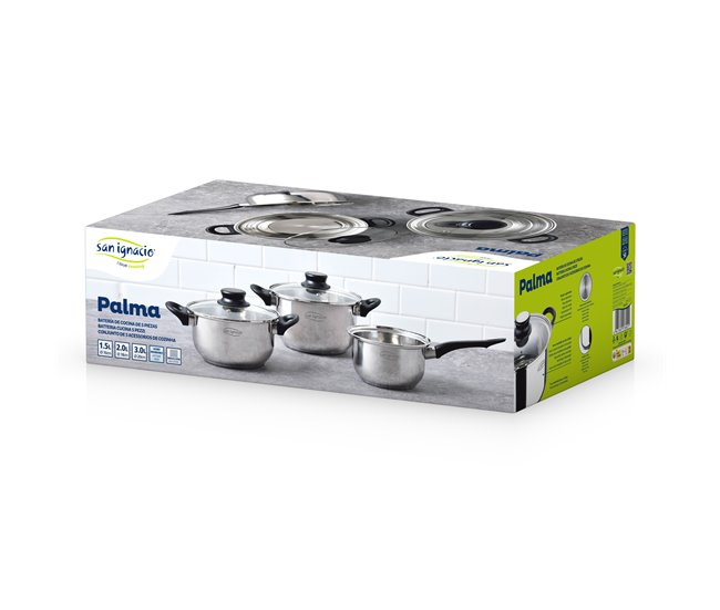 Trem de cozinha PALMA da marca SAN IGNACIO 5 peças Cinza