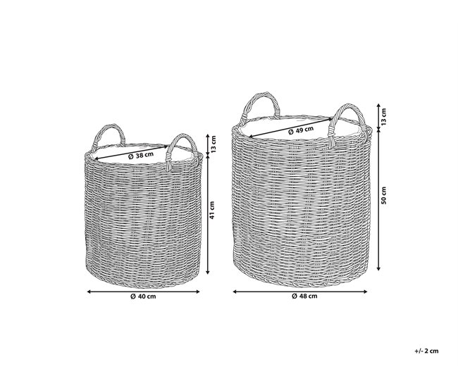 Beliani Conjunto de 2 vasos para plantas BITOLA Areia