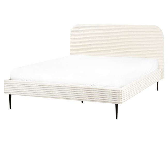 Beliani Cama Bombazine FLAYAT 173x215 Branco