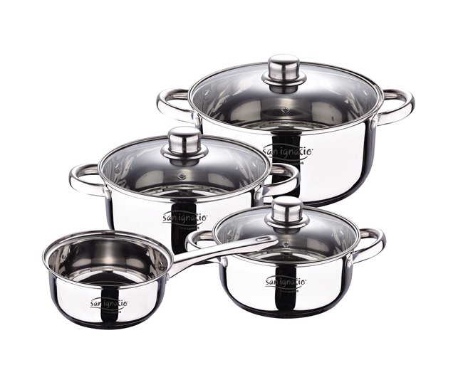 Bateria de 7pcs: panela sem tampa + tapa com tampa Multicor