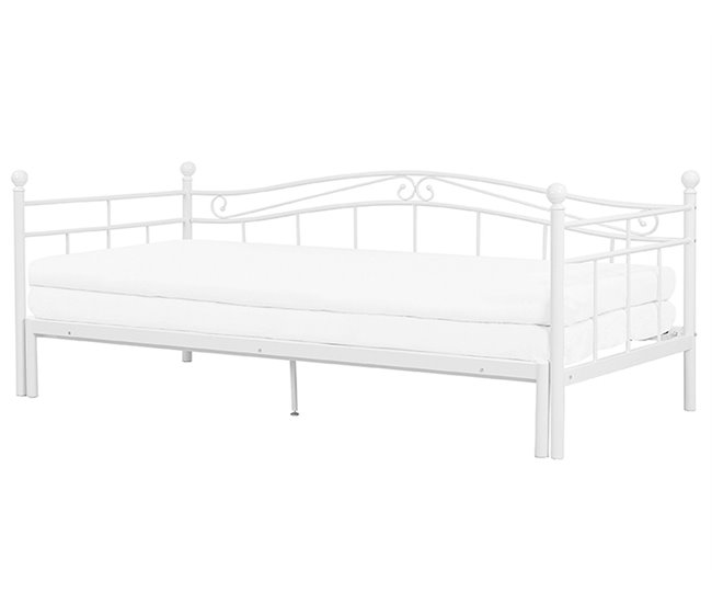 Beliani Cama nido Acero TULLE 92x209 Branco