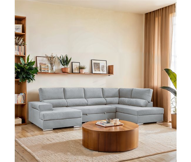 Sofá de canto com cama BARI Azul