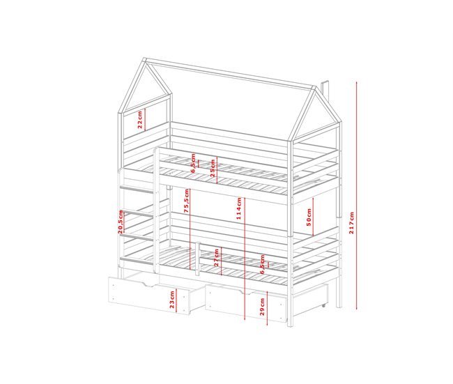 ESTRUTURA CAMA INFANTIL ALEX 88x188 Bege