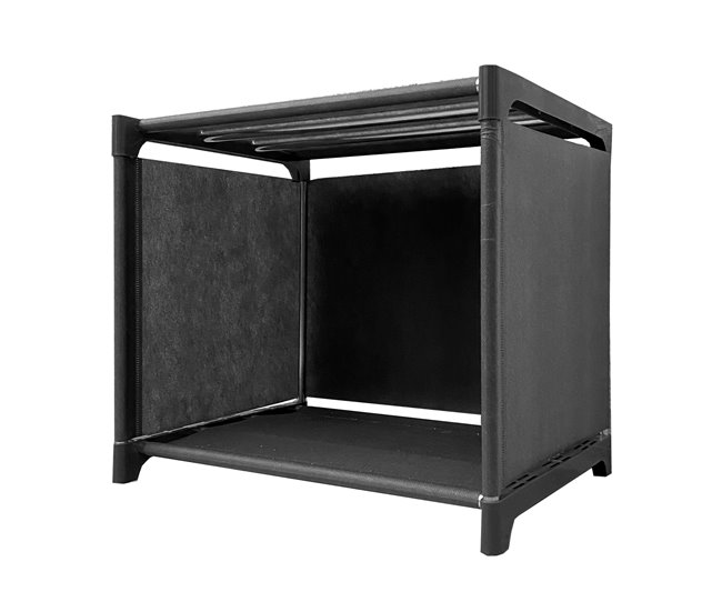 Prateleira de Organização 2 Pisos PVC e Tecido Nyana Home 31x41x29 cm 41 Preto