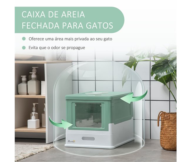 Caixa de Areia para Gatos PP PawHut Verde