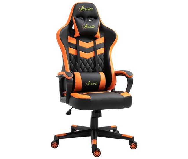 Cadeira Gaming Esponja, ABS, PVC Vinsetto Laranja