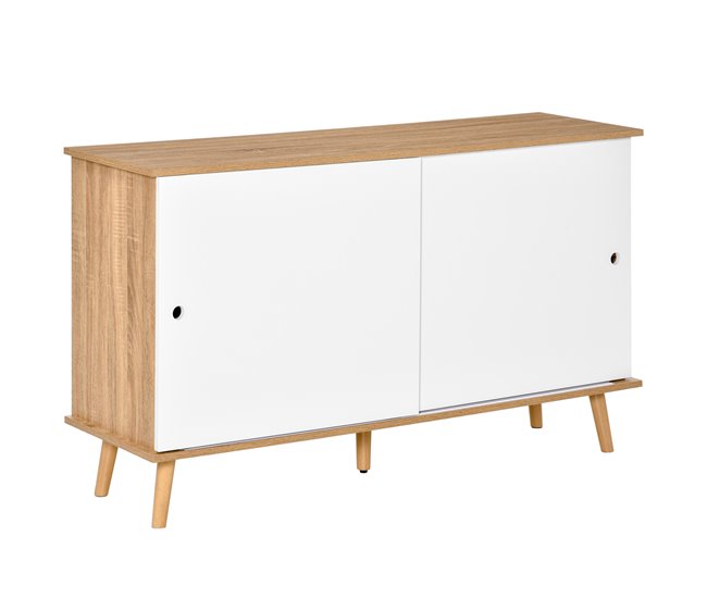 Aparador de Cozinha MDF, Metal HOMCOM 130 Castanho