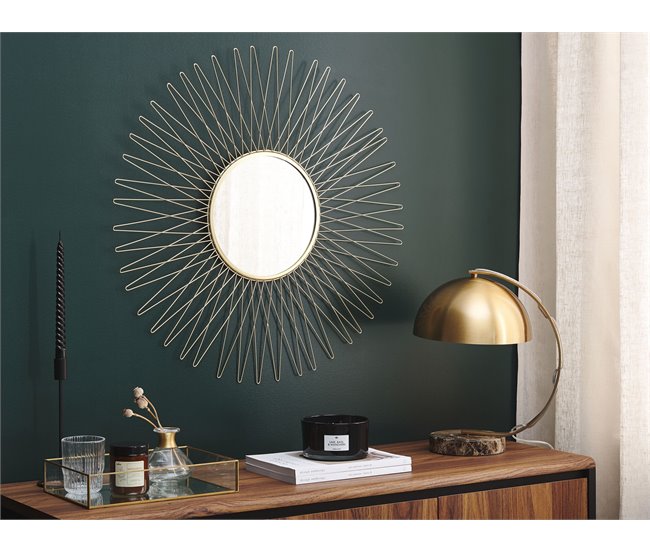 Beliani Espejo decorativo SAUMUR Dourado