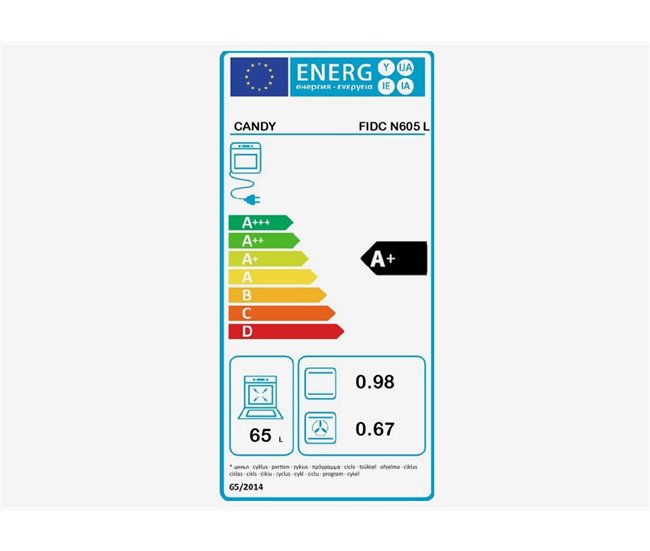 Forno elétrico CANDY FIDC N605 L multifunções 65 litros Preto