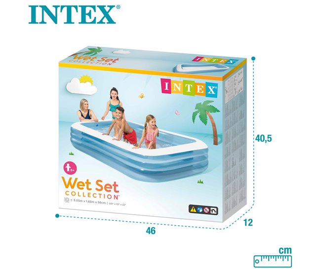 Piscina insuflável INTEX retangular 305x183x56 cm - 999 l. Azul