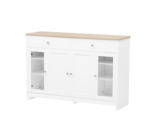 Aparador, cozinha, sala de estar, sala de jantar, gaveta, porta Branco