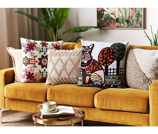 Beliani Almofada decorativa MEHSANA Multicor