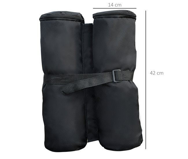 4 Pesos para Carpas Tecido de poliéster Outsunny Bege