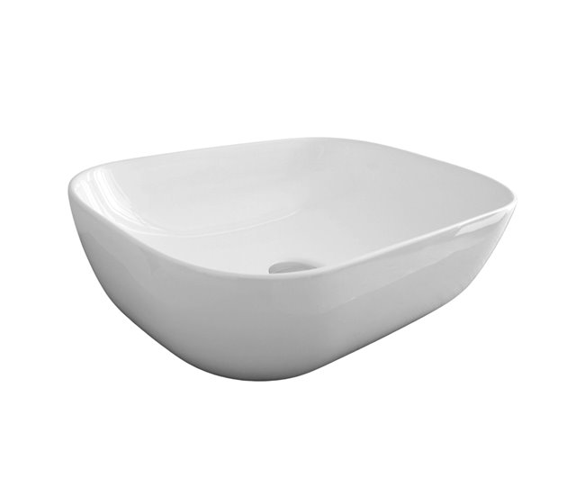Pia de cerâmica para armário de banheiro retangular Branco