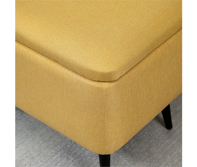 Banco de Armazenamento Poliéster, Espuma e Aço HOMCOM 101x38 Amarelo