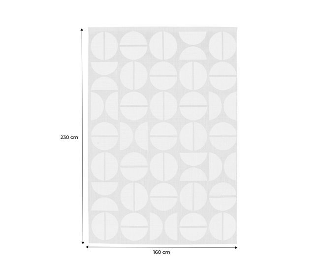 Tapete interior/exterior contemporâneo padrões geométricos 230x160 Bege