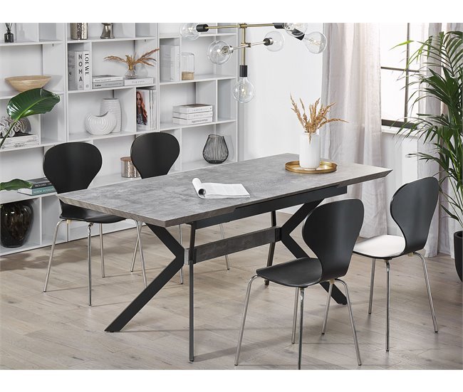 Beliani Mesa de centro AVOCA 80x140 Cinza Claro