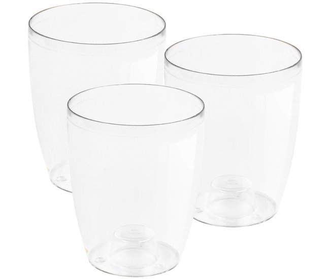 3x Maceter de orquídea plástica Transparente