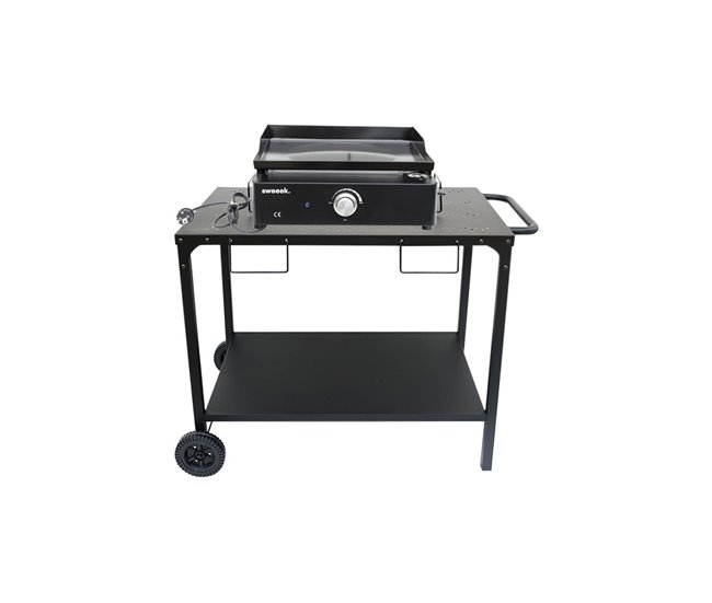 Chapa elétrica NIKOLA 1 queimador com mesa, aço esmaltado, Preto
