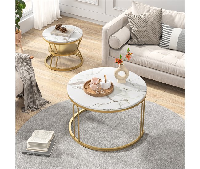 Mesa de centro, mesa auxiliar, mesa auxiliar 70x70 Branco