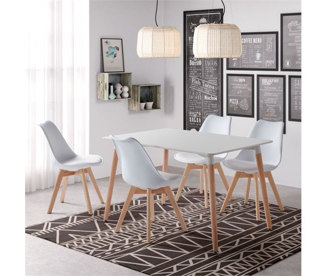  Mesa de jantar Suécia 80x80 Branco