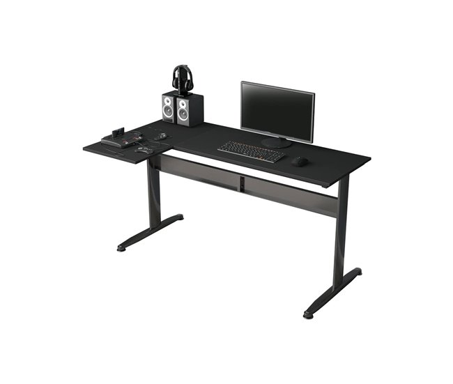 Mesa com efeito de madeira Preto