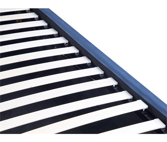 Beliani Cama baú Veludo VERNOYES 188x214 Azul Marino