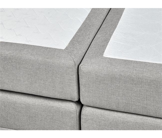 Beliani Cama continental com arrumação Poliéster MINISTER 168x209 Bege