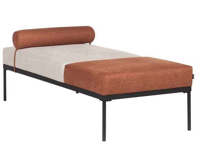 Beliani Chaise longue Linho sintético MALMOS Bege