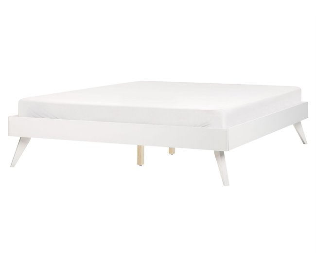 Beliani Cama com estrado MDF BERRIC 167x202 Branco
