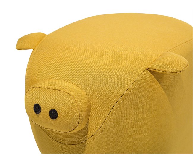 Beliani Pufe animal PIGGY Amarelo