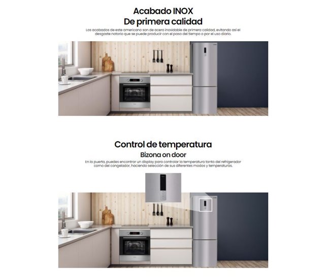 Infiniton FGC-78XA Frigorífico combinado, 432 l Inoxidavel