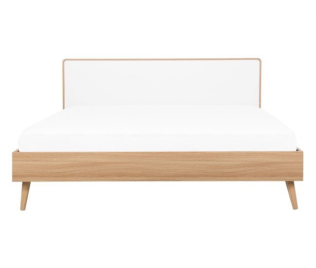 Beliani Cama com estrado MDF SERRIS 148x215 Castanho