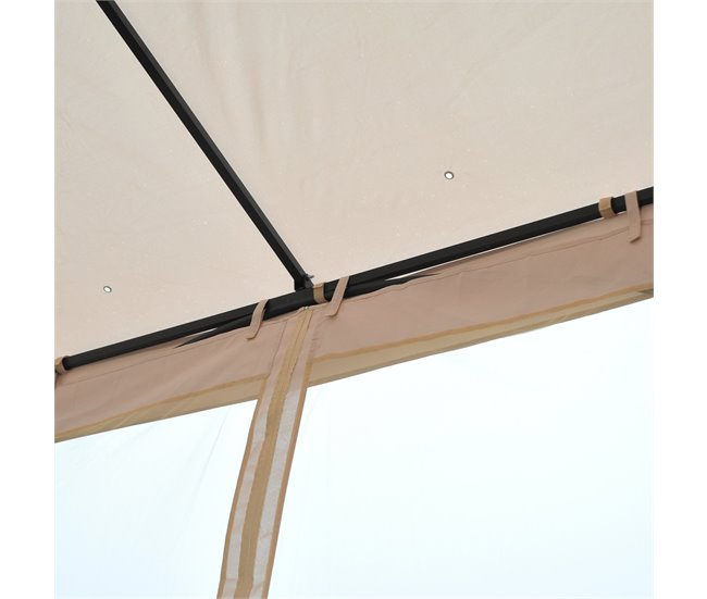 Pérgola de Jardim metal e poliéster Outsunny 295x295 Bege
