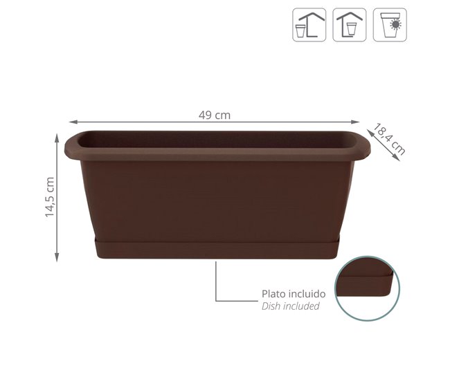 2x Jardinera resgate com suporte Castanho