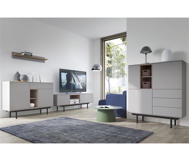 Aparador INOX IK175 Cinza Claro
